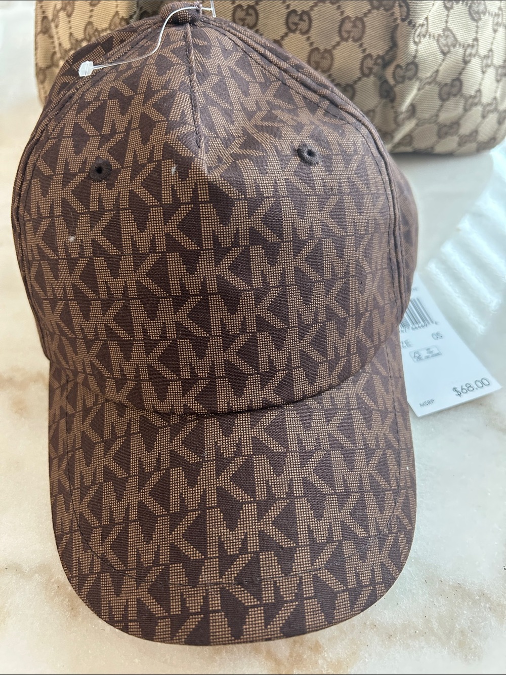 Michael Kors Brown Monogram Baseball Cap New